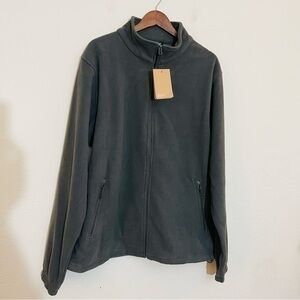NWT Landway Outerwear Fleece Full Zip Long Sleeve Jacket XL Gray Pockets